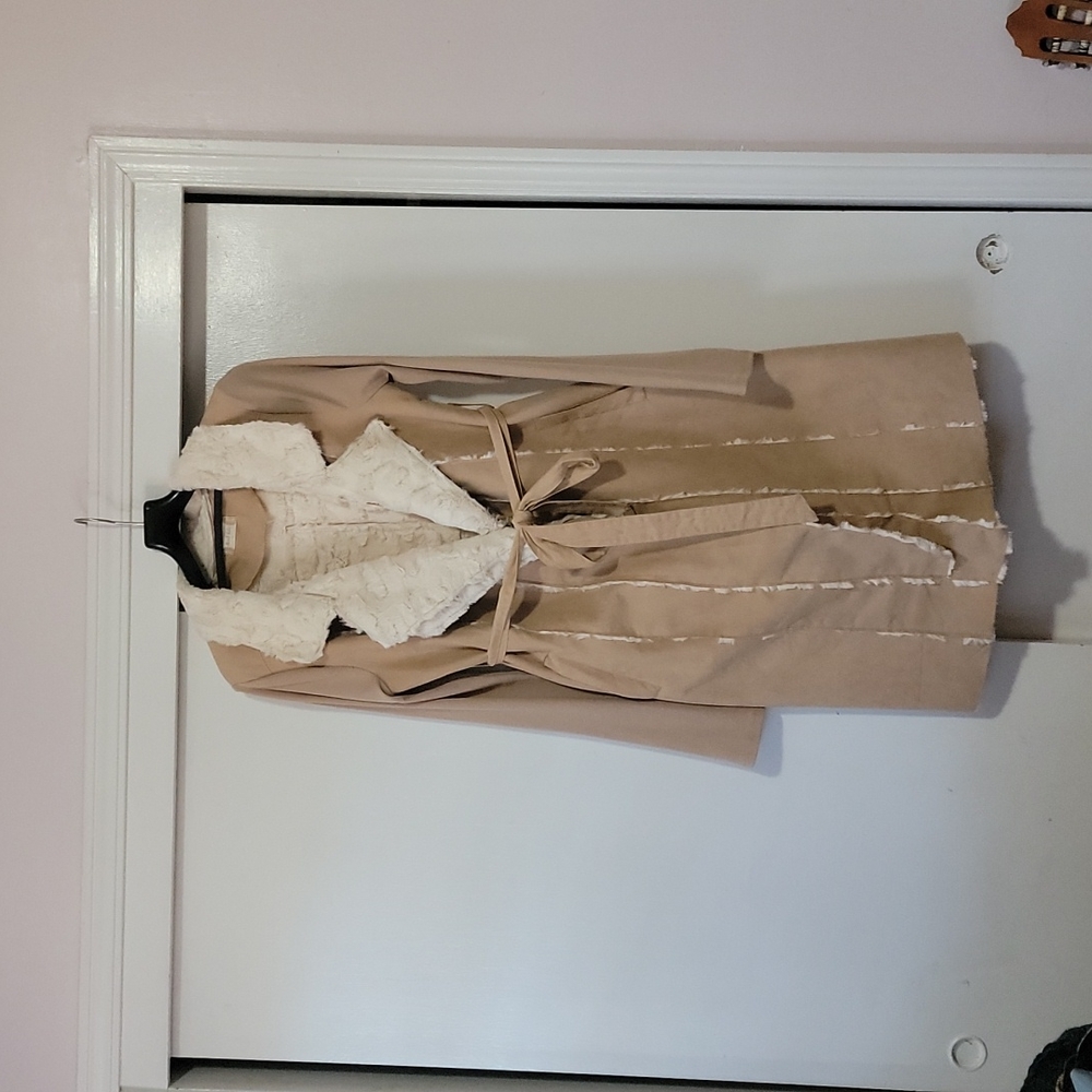 NWOT Altar'd State Hooded Faux Shearling Coat L